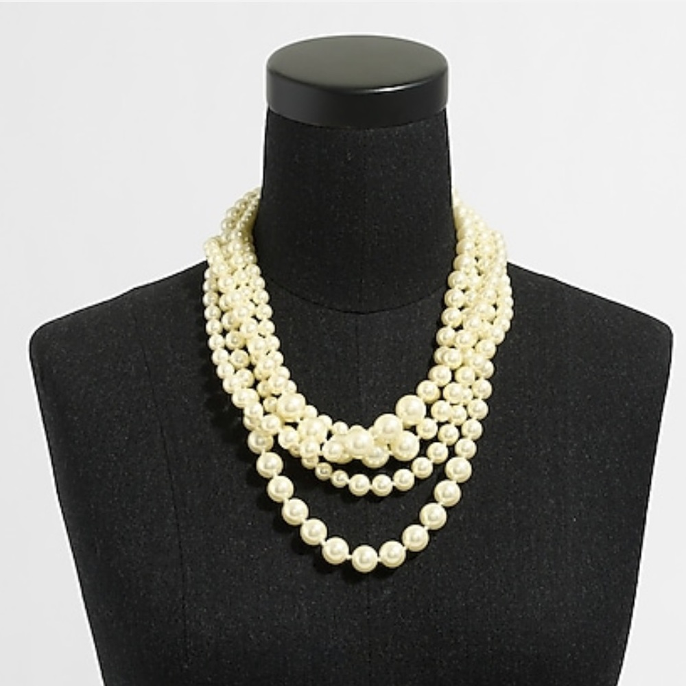 Multi strand pearl necklace